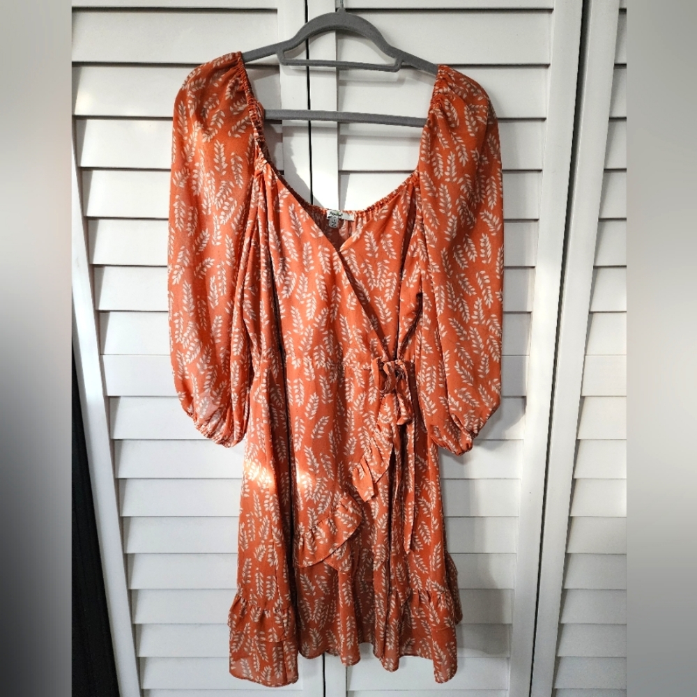 Papaya wrap dress